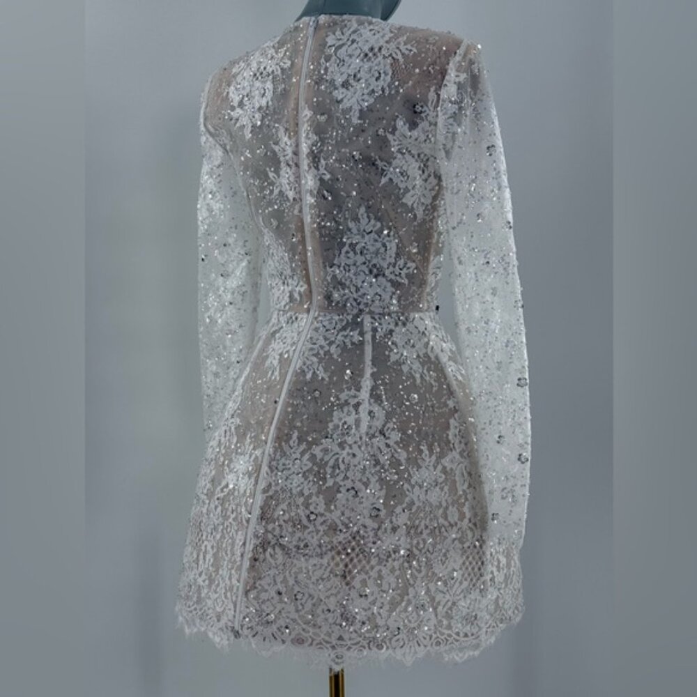 🆕 BRONX & BANCO 🧿 NWOT Isa Long Sleeve Mini Dress, with Bow - Sz M / US 6 - Picture 8 of 16